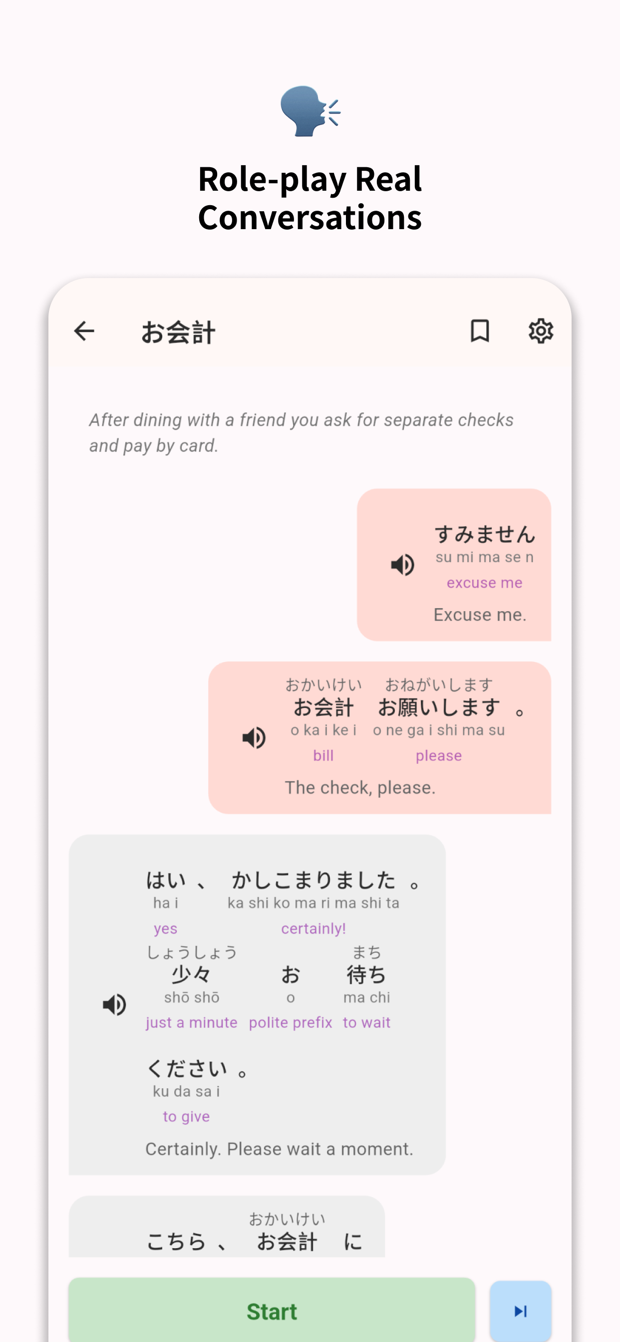 Role-play real conversations